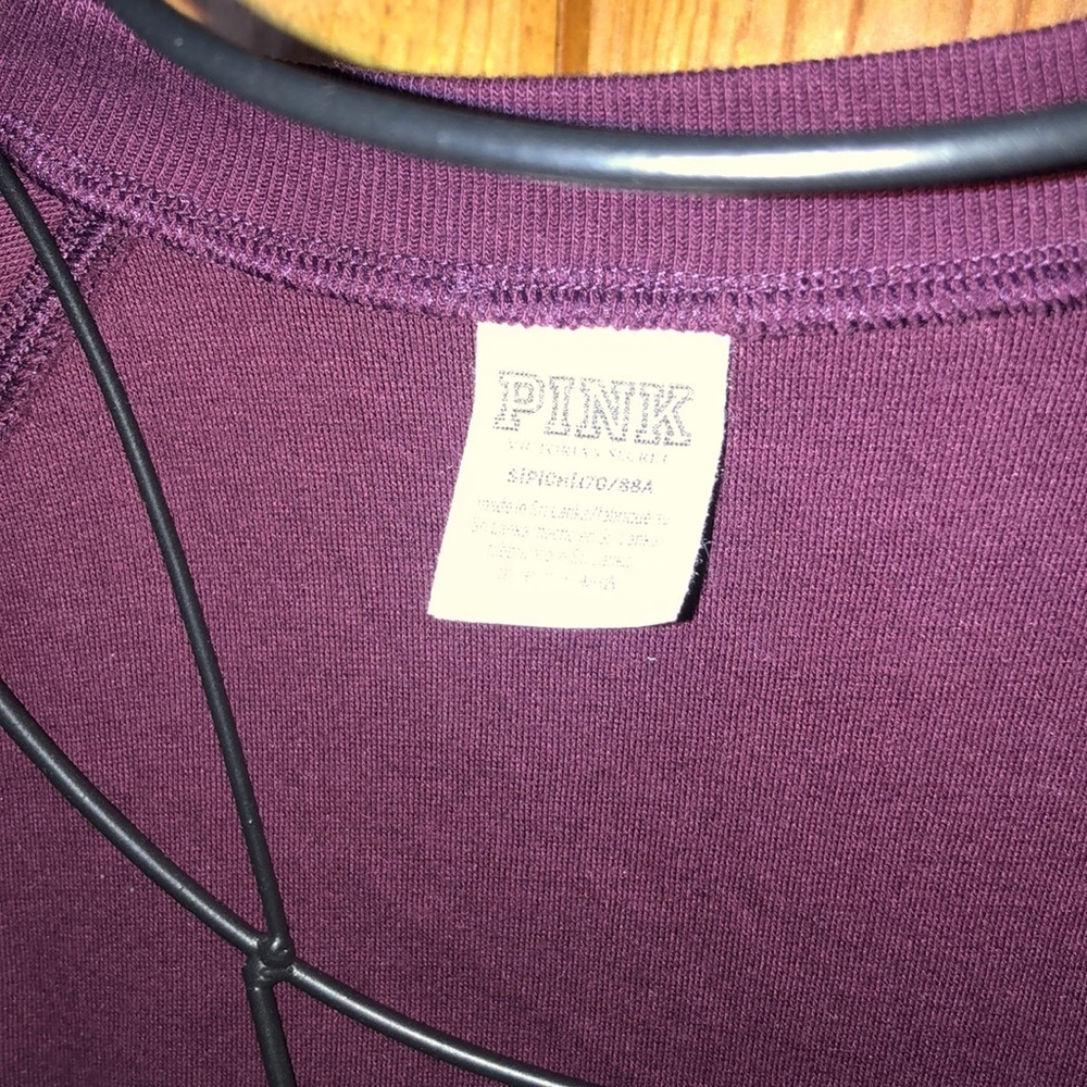 Pink By Victoria’s Secret Crewneck Long Sleeved Sweatshirt small plum Pu… - Picture 5 of 6